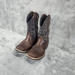 Ariat Boy's Cowboy Boots  Size 12 Brown Leather Square Toe 10021591 Western